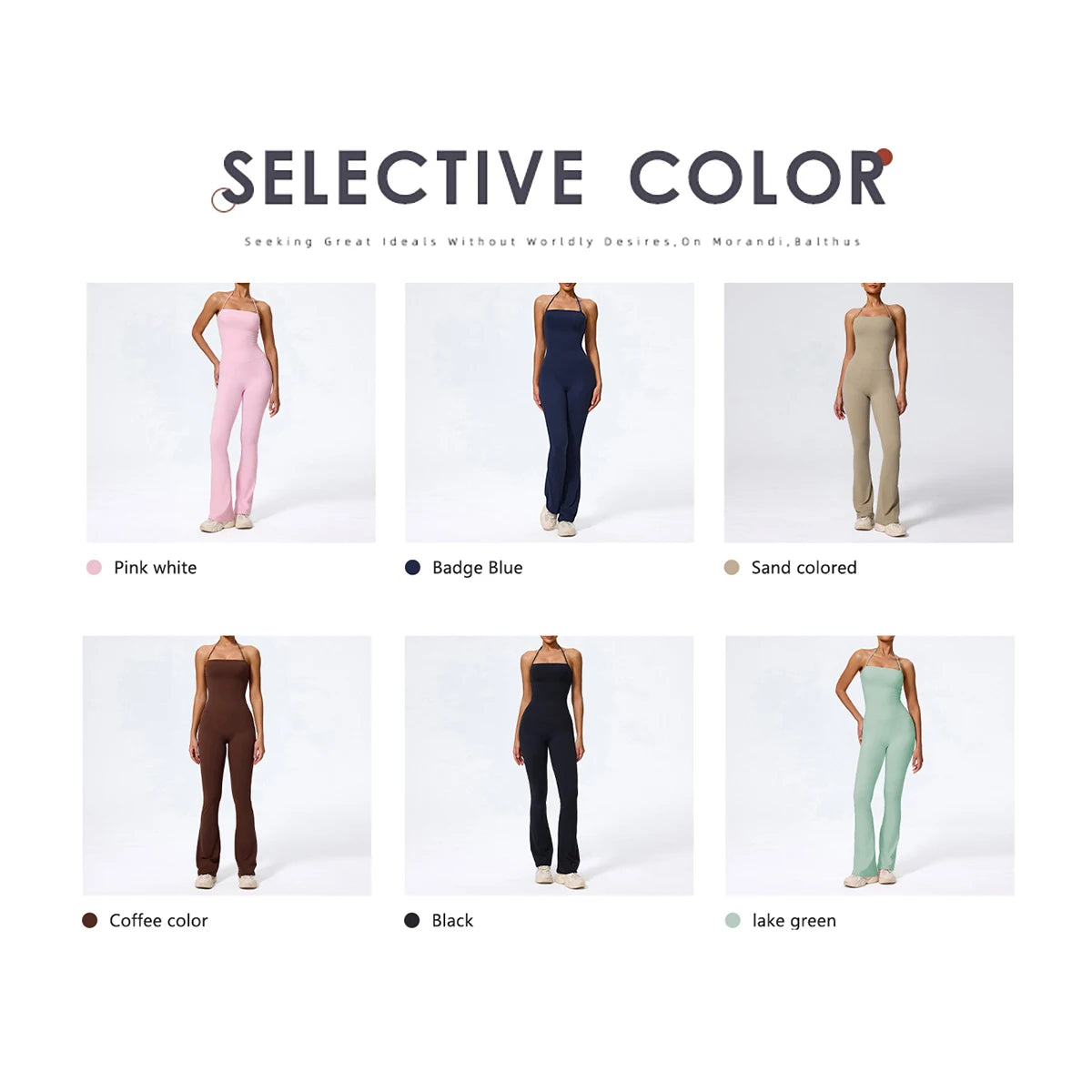New Summer Women Sleeveless Hang Neck Jumpsuit Backless Flared Activewear Female Yoga Clothes Sport Outfit For Woman Overalls