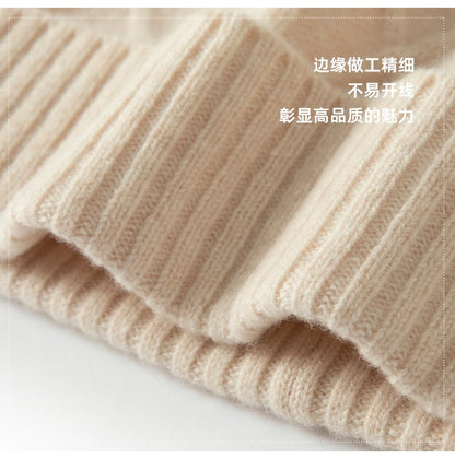 DjzDsm 100%Pure Wool Women's Hat For Winter Warm Soft Luxury Cashmere Twists Slouchy Street y2k Women's Hat