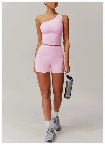 Custom LOGO women's quick-drying waist shaping yoga casual outer wear running cycling fitness sports two-piece set