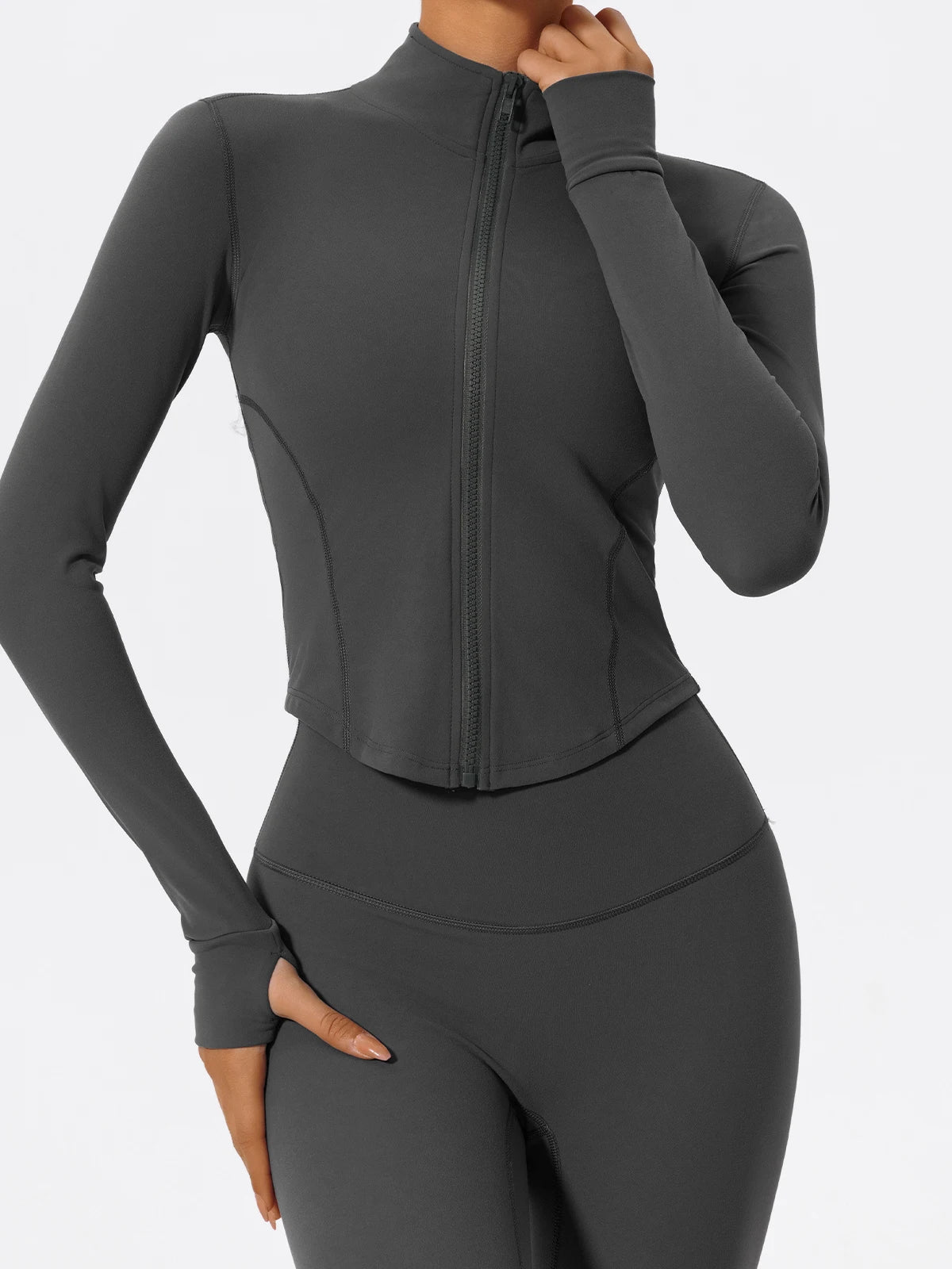Hearuisavy Summer Ultra-Soft Fabrics 2Pcs Long Sleeve Gym Set Women Quick-Dry Yoga Clothes Workout Leggings Suit Sports Jackets