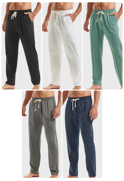Men's 180G Combed Cotton Sport Pants Solid Color Straight Sweatpants Comfortable Casual Spring Autumn Homewear Men's pants