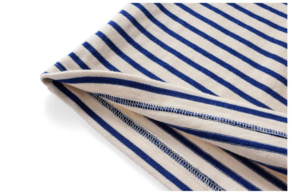 Autumn New Heavy Weight Long Sleeve Tshirt Men Cotton Round Neck Stripe Knited T Shirt Men Retro Casual Streetwear Tops Oversize