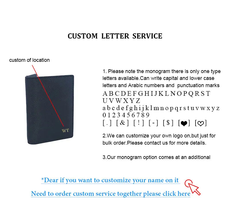 Customized Initials Genuine Leather Card Holder Bank Card Multi Card Slot Business Card Bag Commuter Wallet Men's Cover Wallet