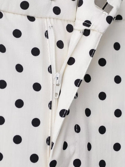 HH Woman Autumn Long Sleeves Turtleneck Zipper With Pockets Drawstring Casual Coats Women Fashion Polka Dot Printed Jacket