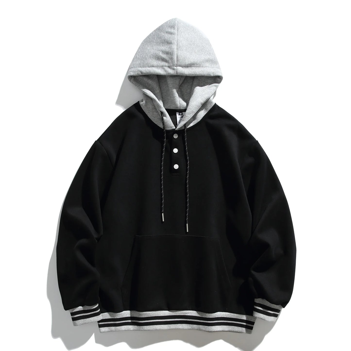 Akkad Kut 2026 New Men Splice Hooded Streetwear Fashion Loose Casual Pullover Sweatshirt Women Oversize Hoodies Jacket Tops