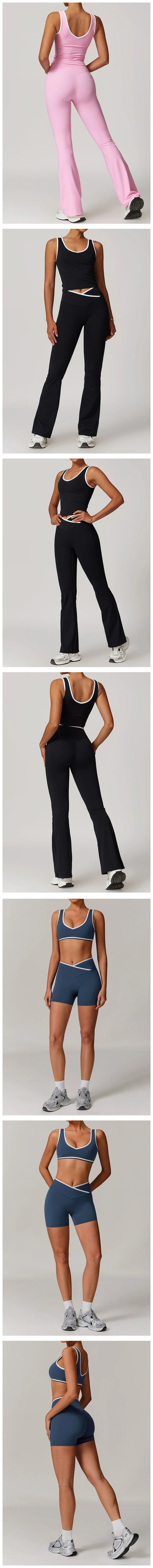 2 Pieces Gym Set Women's Sportswear Sports Bra Top High-waisted Long Pants Tracksuits Suitable For Outdoor Sports Workout Suit