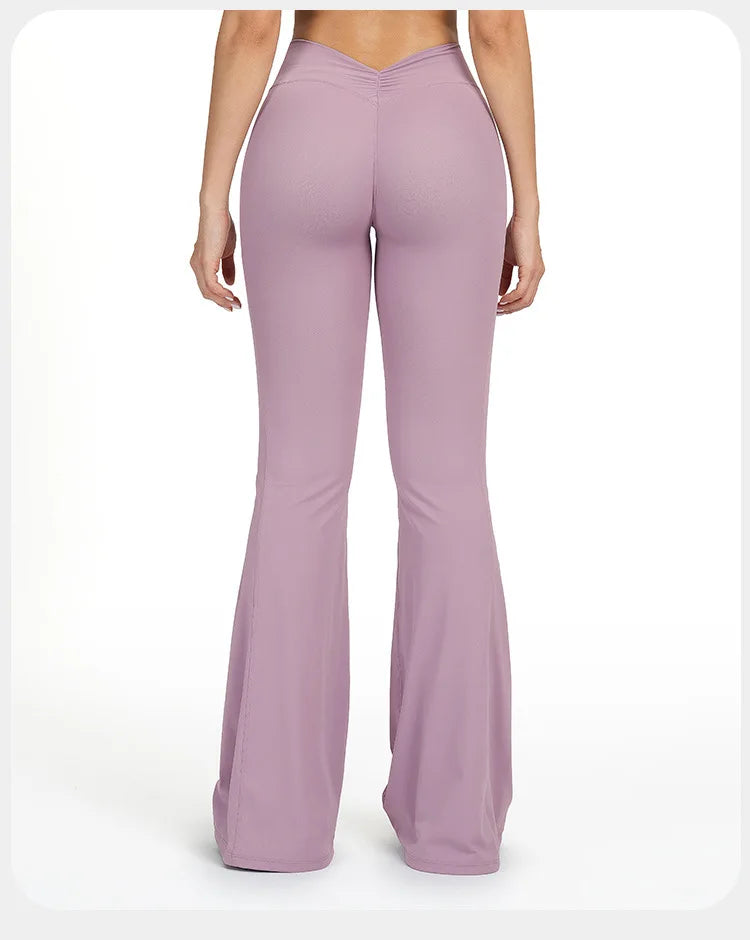 Customized LOGO women's yoga trousers high waist pleated leggings outdoor running sports fitness trousers