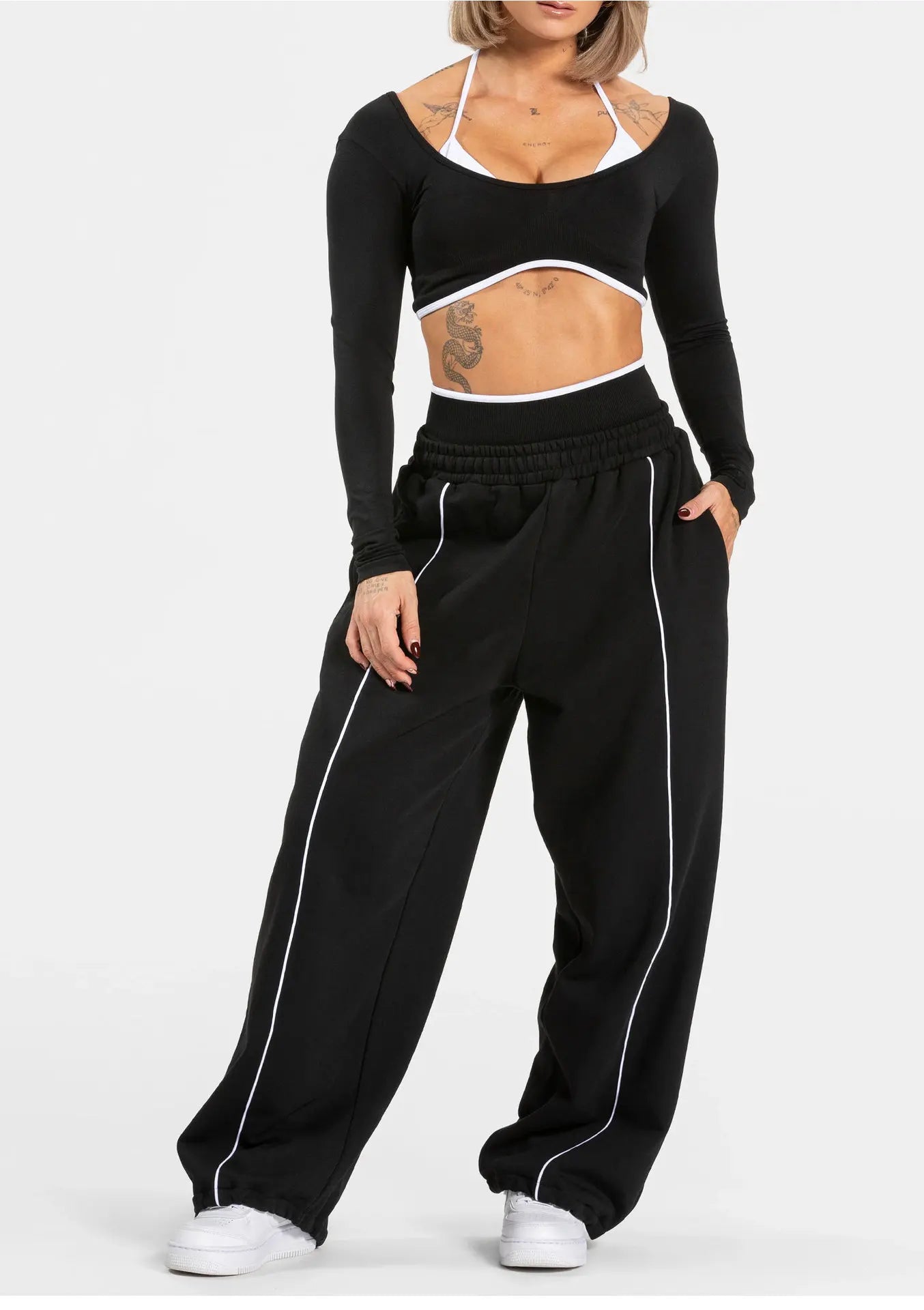 Hearuisavy Women Yoga Pants High Waist Casual Straight Wide Leg Pants Loose Sports Bottoms Outdoor Running Gym Long Trousers