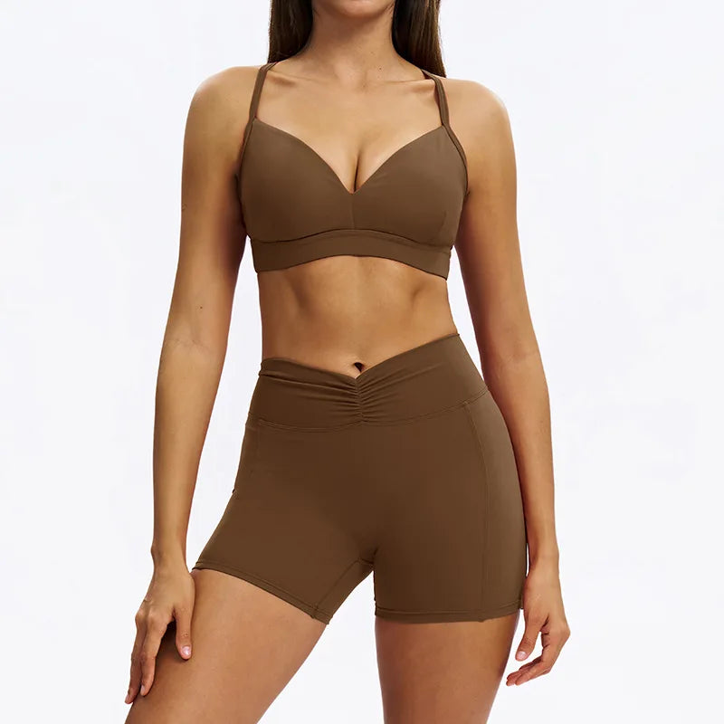 SWELTERING 2PCS Yoga Set Fitness Gym Tracksuit Sportswear Women Workout Outfits High Waist Leggings Sports Bra Athletic Wear