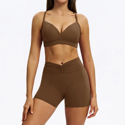 SWELTERING 2PCS Yoga Set Fitness Gym Tracksuit Sportswear Women Workout Outfits High Waist Leggings Sports Bra Athletic Wear