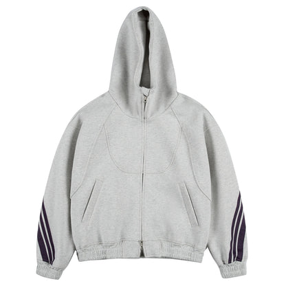 Akkad Kuti 2026 New Heavyweight Retro Japanese Sle Striped Patchwork Hoodie Ex Loose Fit Casual Sweater Thi Cotton Fabric