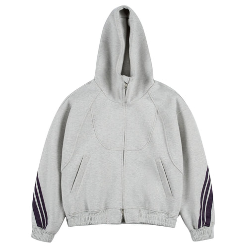 Akkad Kuti 2026 New Heavyweight Retro Japanese Sle Striped Patchwork Hoodie Ex Loose Fit Casual Sweater Thi Cotton Fabric