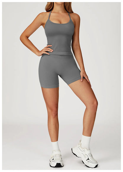 Custom LOGO women's seamless new yoga vest strap cross back sports underwear outdoor running fitness top