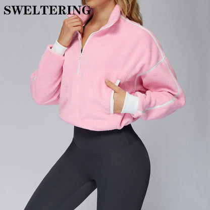 SWELTERING Women Fitness Gym Loose Yoga Long Sleeve Training Sport Top Female Workout Long Sleeve Yoga T-Shirt Sport Long Sleeve