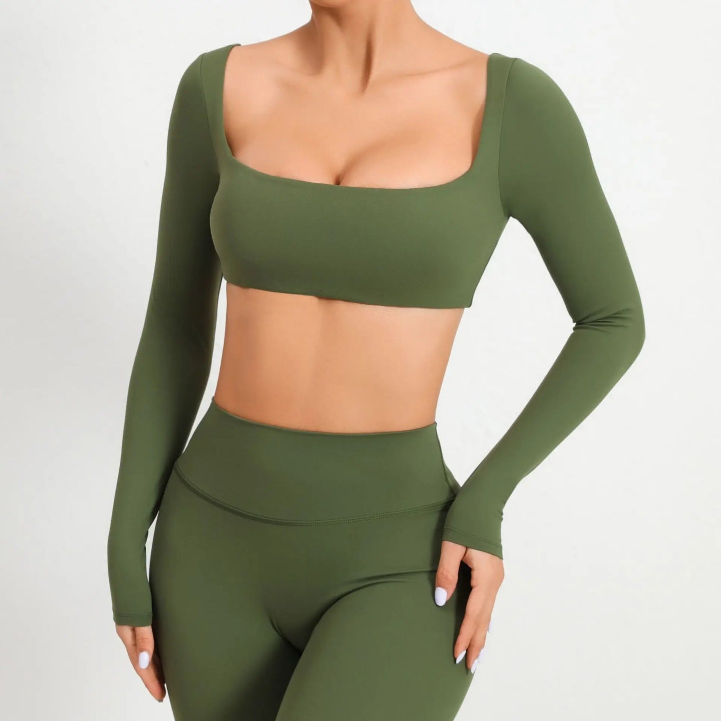 Women Yoga Shirts Crop Top Sexy Long Sleeves Shirts for Women Yoga Sports Fitness Sport Gym Clothes Running Push Up Workout Tops