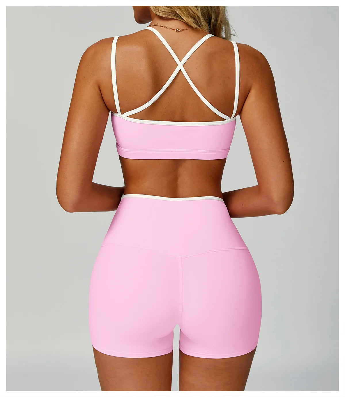 2PCS Workout Clothes Wide Leg Pant Yoga Suits Solid Color Bra Sports Set Gym Tracksuits Female Quick Dry Fitness Suit Sports Set