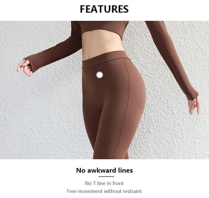 TRY TO BN Gym Flare Leggings Back Waist V Leggings Scrunch Yoga Clothing Fitness Workout Trousers Tights Women Sports Pants Sexy
