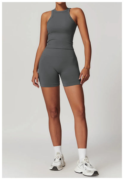 Seamless Athletic Wear Women's Clothes 2 Pieces Yoga Set Workout Sportswear Gym Clothing High Waist Leggings Fitness Sports Suit