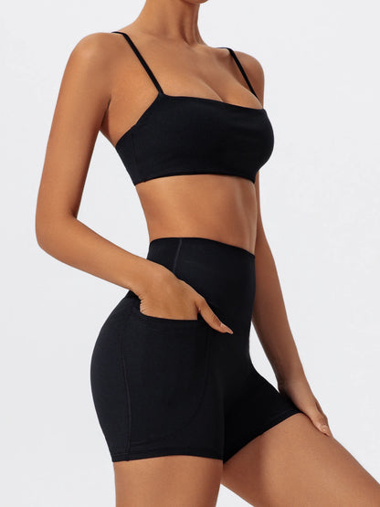 Summer Women Two Piece Gym Workout Set Female Bra Yoga Sets 2ps Shorts Fitness Wear Women Quick-Dry Camisole Sports Bra Suits