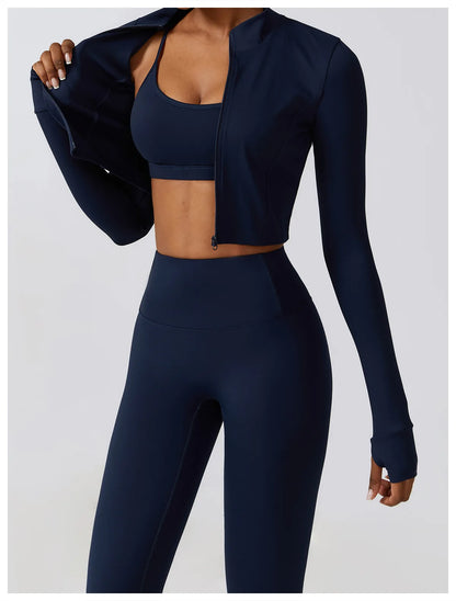 Women 2/3pcs Workout Outfits Yoga Sets Sportswear Gym Workout Clothing Tracksuit High Waist Leggings and Stretch Sports Bra