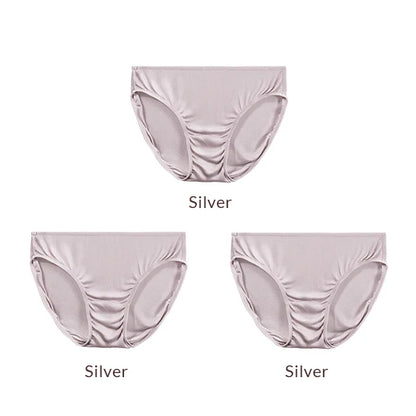 SuyaDream 3pcs/lot Women Panties 100%Natural silk Low-rise Briefs Healthy Basic Everyday Wear Underwears, Summer New Intimates
