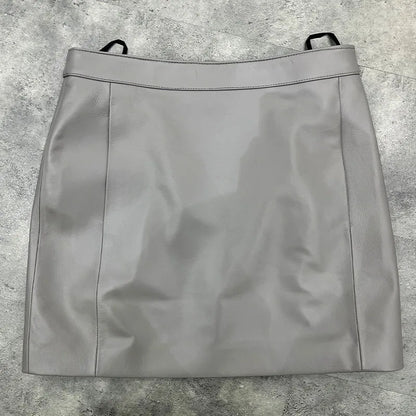 Sheepskin Leather Skirt Women 2024 Fashion New High Waist Skirt Spring Autumn Slim Mini Skirt Genuine Leather Shorts Boots Y2k