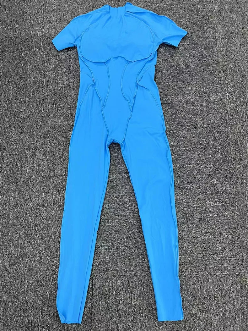 TRY TO BN Sport Jumpsuit Short Sleeves Backless Fitness Yoga Pant Workout Bodysuit One Piece Sportswear Tights Women Gym Clothes