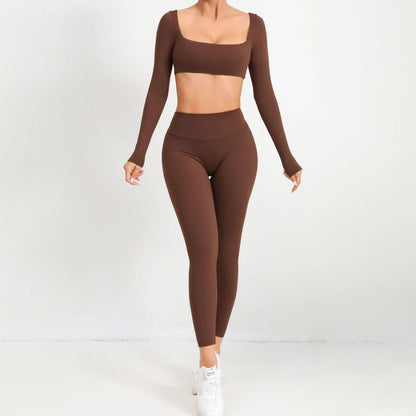 Women Yoga Shirts Crop Top Sexy Long Sleeves Shirts for Women Yoga Sports Fitness Sport Gym Clothes Running Push Up Workout Tops