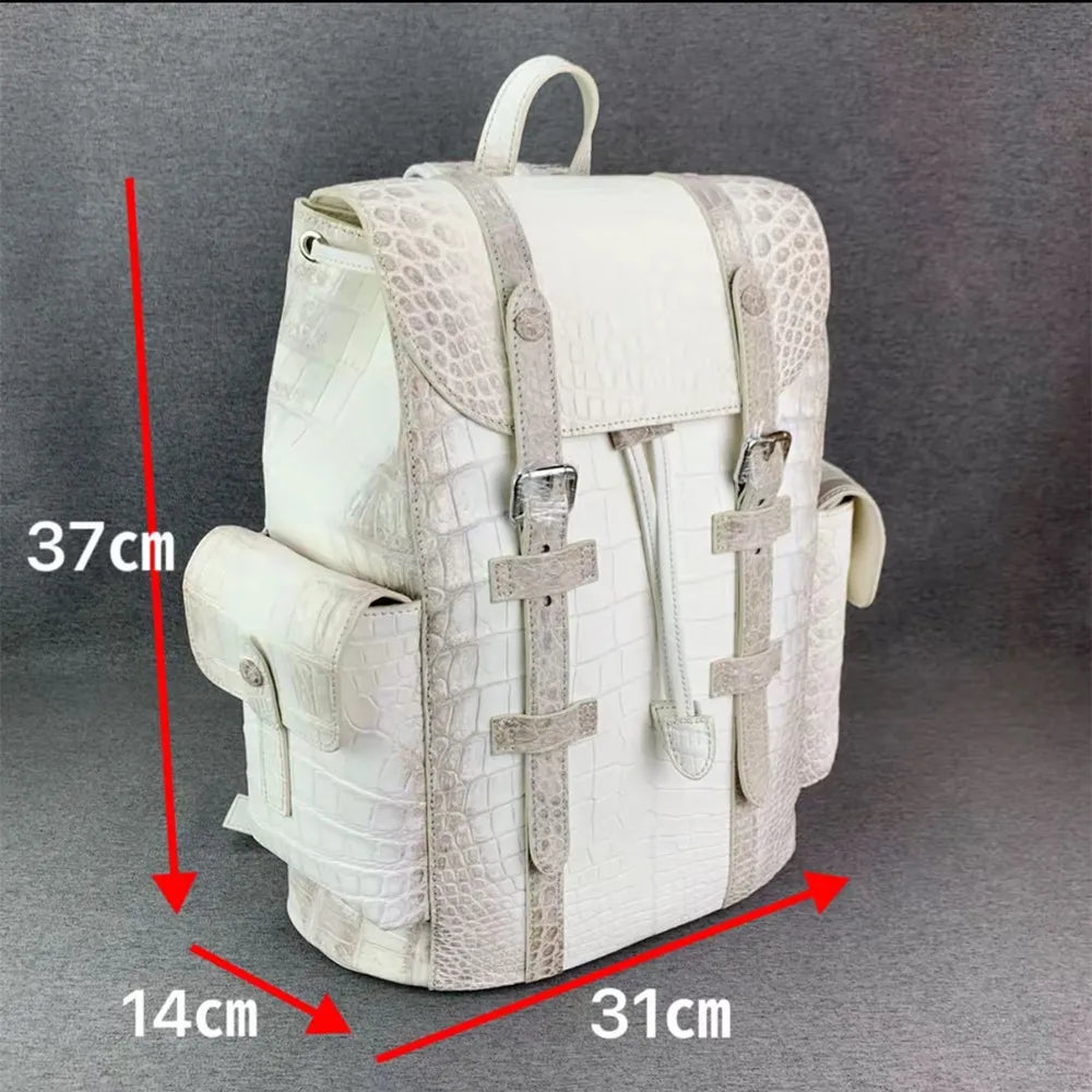 Genuine crocodile leather men's handbag real crocodile leather women's large size Himalayan white business travel computer bag