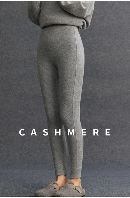High Quality Women 100% Cashmere Legging Basic Soft elastic Pants Autumn Winter Cashmere Knitted Legging Trousers Warm Comfy