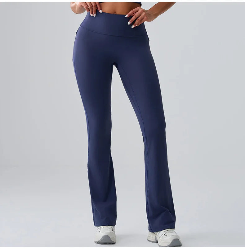 Flares Leggings Women Bell-bottoms Sports Yoga Leggings High Waist Tights Scrunch Butt Yoga Flares Pants Push Up Gym Leggings