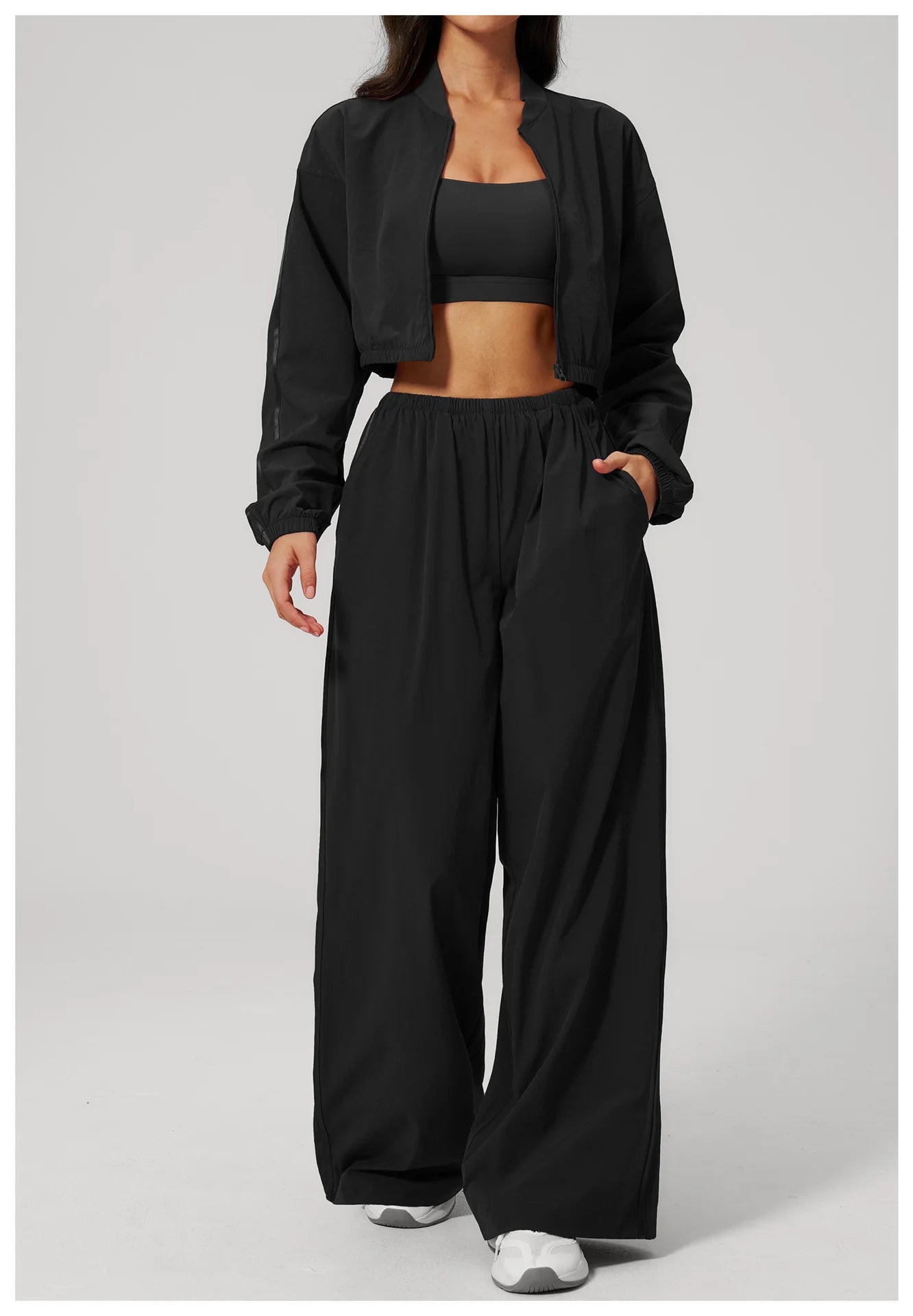 Summer Sun Protection Sports Suit 2PCS Women Breathable Quick-drying Gym Clothes Yoga Outfits Female Workout Clothes Sportswear