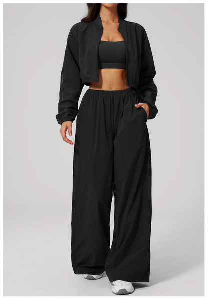 Summer Sun Protection Sports Suit 2PCS Women Breathable Quick-drying Gym Clothes Yoga Outfits Female Workout Clothes Sportswear