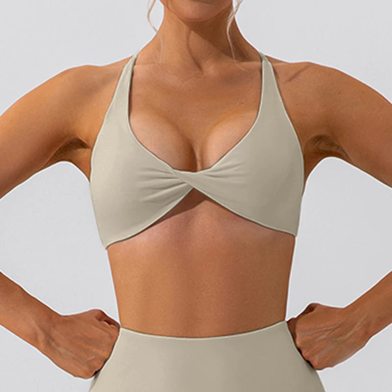Summer Sexy Gym Top Women Crease Sports Bra Running Back Cross Yoga Bra Breathable Sports Underwear Women Fitness Workout Top