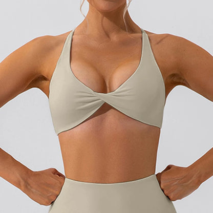 Summer Sexy Gym Top Women Crease Sports Bra Running Back Cross Yoga Bra Breathable Sports Underwear Women Fitness Workout Top