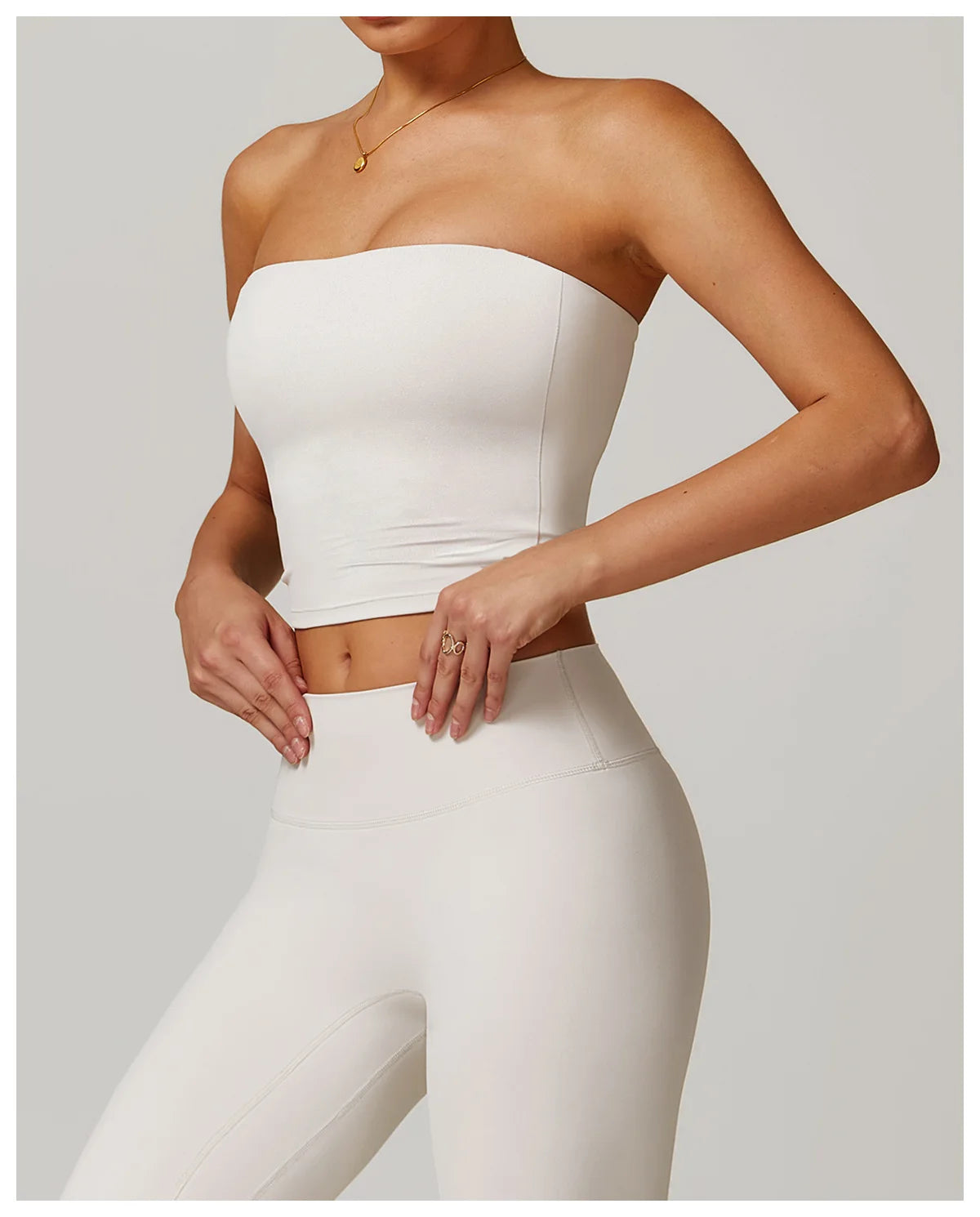 Custom LOGO Women's Strapless Tube Top Sexy Back Sports Underwear Women's Shockproof Quick-Drying Fitness Yoga Top