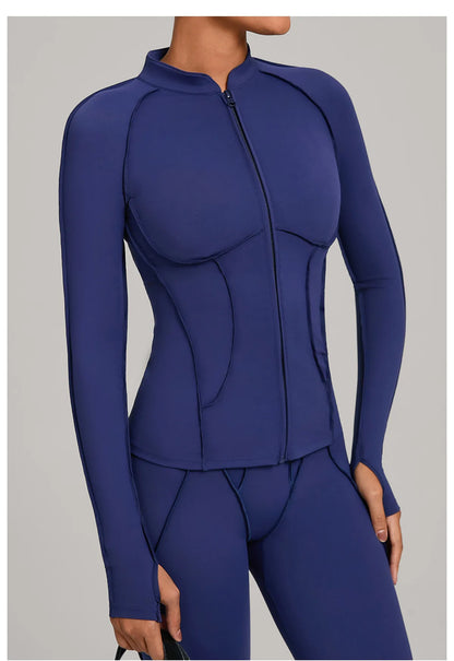 SWELTERING Women Yoga Shirts Sports Jacket Zip Fitness Long Sleeve Workout Cycling Shirts Gym Quick Dry Outdoor Top Sportswear
