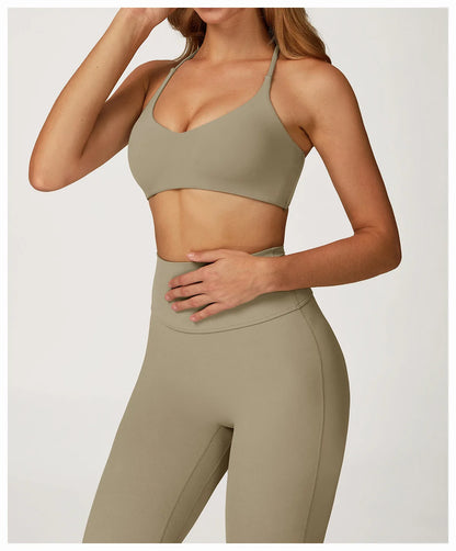 Women Cross Back Sports Underwear Breathable Yoga Bra Shockproof Fitness Top Gym Workout Underwear Female Sports Yoga Crop Top