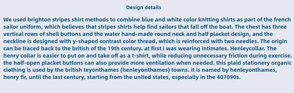 American retro striped long sleeved T-shirt for men, heavy-duty cotton washed T-shirt, oversized casual Henry collar base shirt