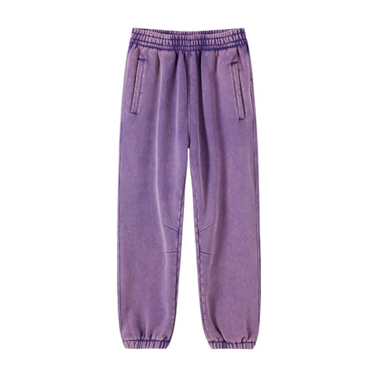 Custom LOGO2024 autumn winter new washed batik old sweater sweatpants 360G cotton polyester velvet thickened men's  women's suit