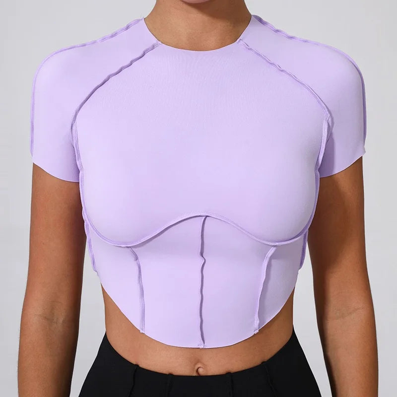 Cloud Hide Super Sexy Yoga Shirts Women Sports Tank Crop Tops Running T Shirt Workout Short Sleeve T-shirts Fitness Sportswear