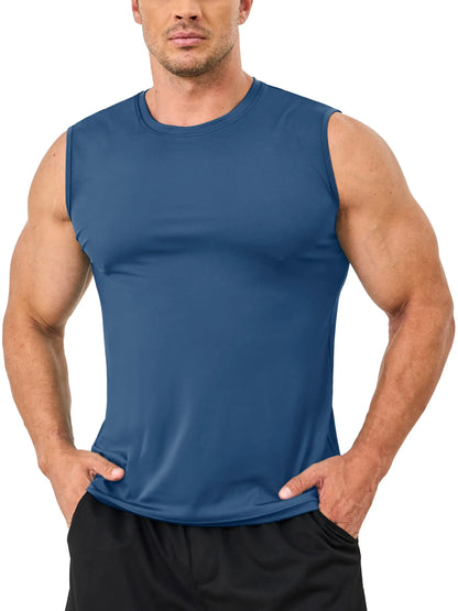 TACVASEN UPF 50+ TANK TOPS Quick Dry Sleeveless T-shirts Mens Summer Gym Fitness Running Tee Shirts Trainning tshirts Swimming