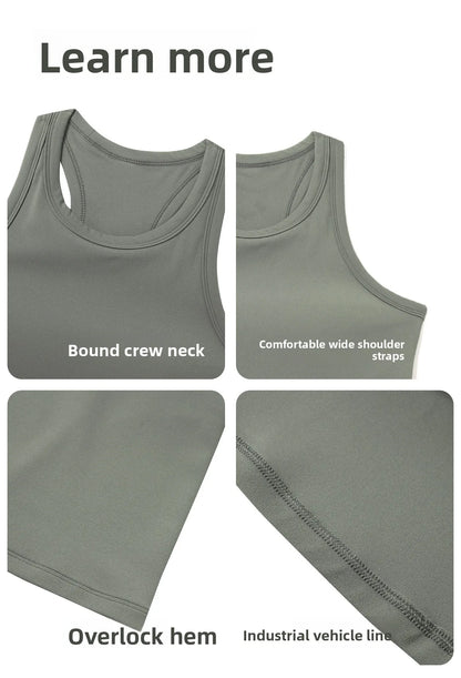 Custom LOGO new nude shaping yoga clothes vest with chest pad fitness sports sleeveless top