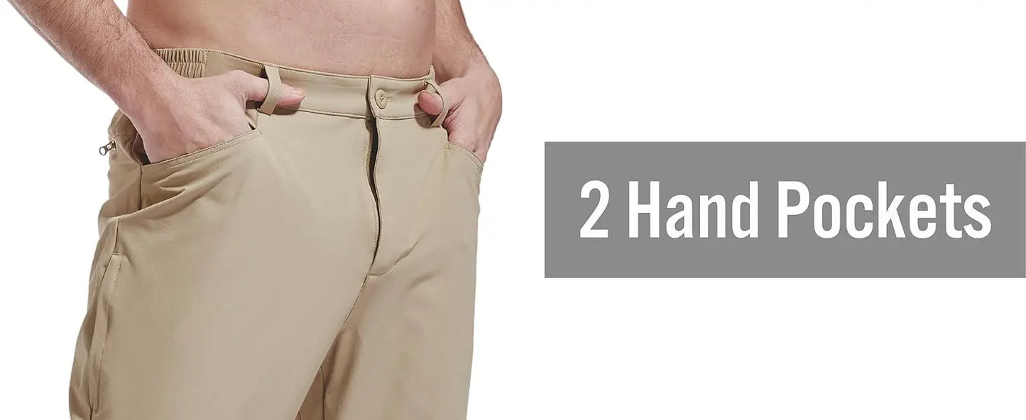 TACVASEN Hiking Straight Pants 5 Pockets Mens Lightweight Quick Dry Ripstop Trousers Waterproof Stretchy Pants Outdoor Fishing