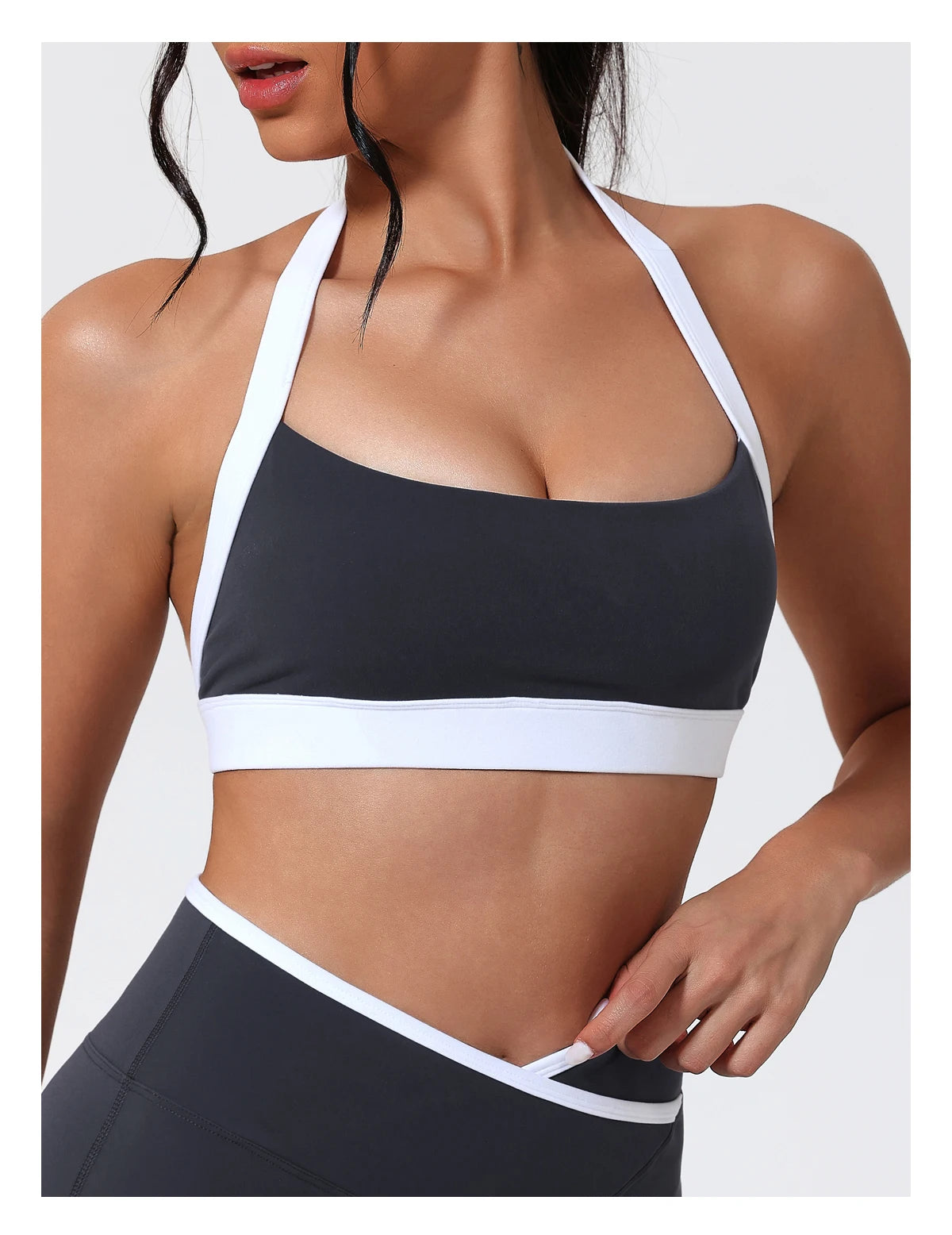 Ctenkevet Women's Color Clash Crop Top Quick-Dry Gym Bra Female Sleeveless Backless Sports Underwear for Outdoor Running CropTop