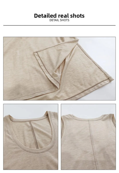 Custom LOGO Women's Sports Fitness Vest Quick-Drying Breathable Sleeveless Top Running Pilates Yoga Suit