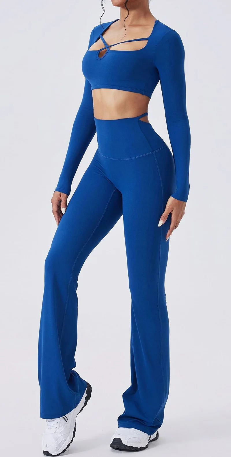 Cloud Hide Brown Yoga Suit Gym Woman Fitness Set Long Sleeve Sports Tracksuit Top Pants Workout Pilates Outfits Running Clothes