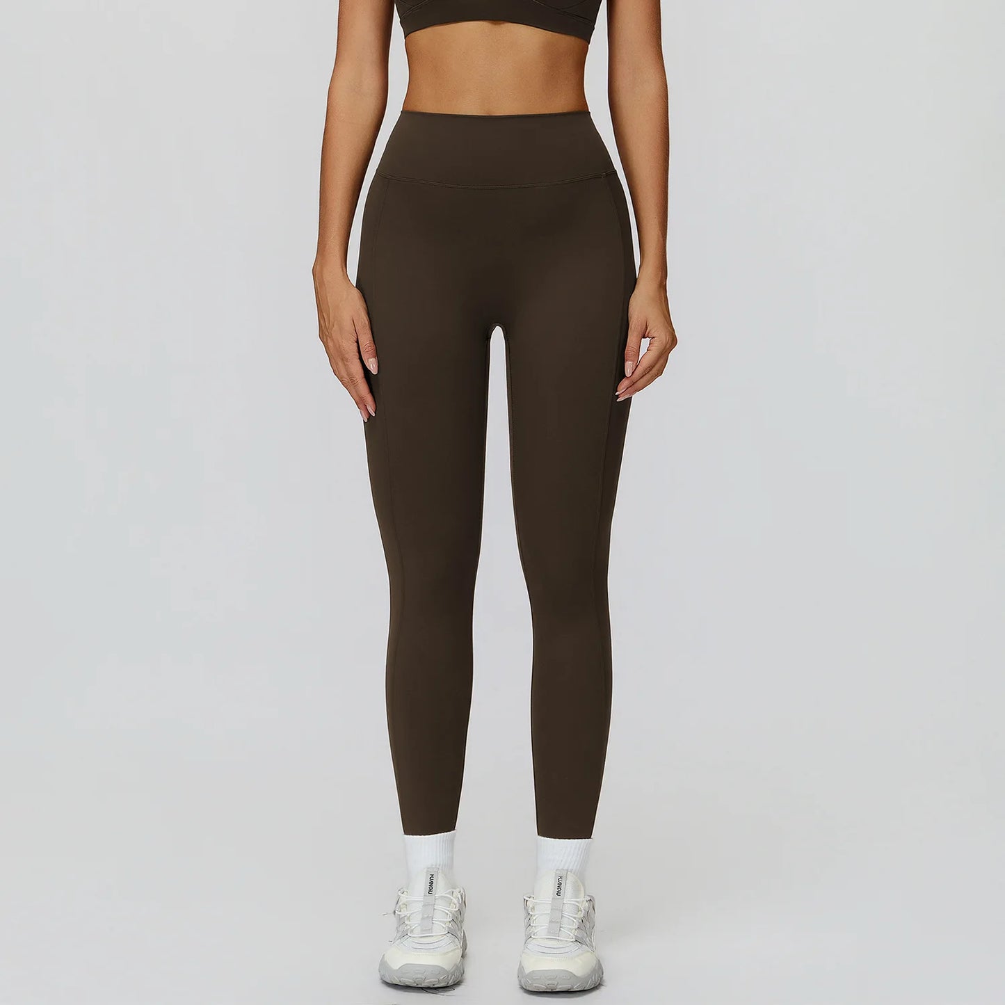 Customized LOGO women's yoga trousers high waist pleated leggings outdoor running sports fitness trousers