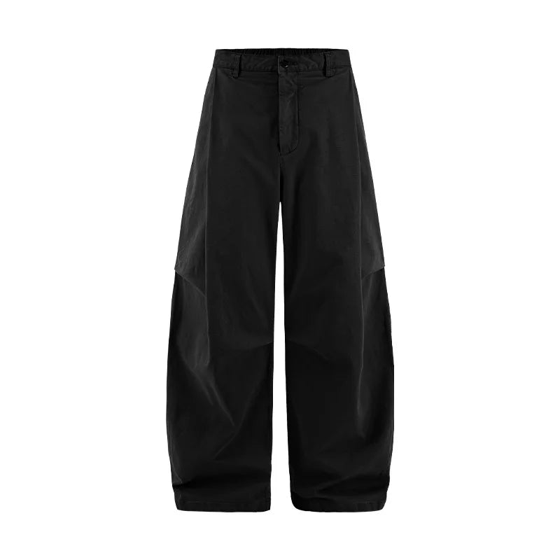 Custom LOGO men's clothing 98% cotton pleated tooling wide-leg pants autumn new loose casual men's trousers