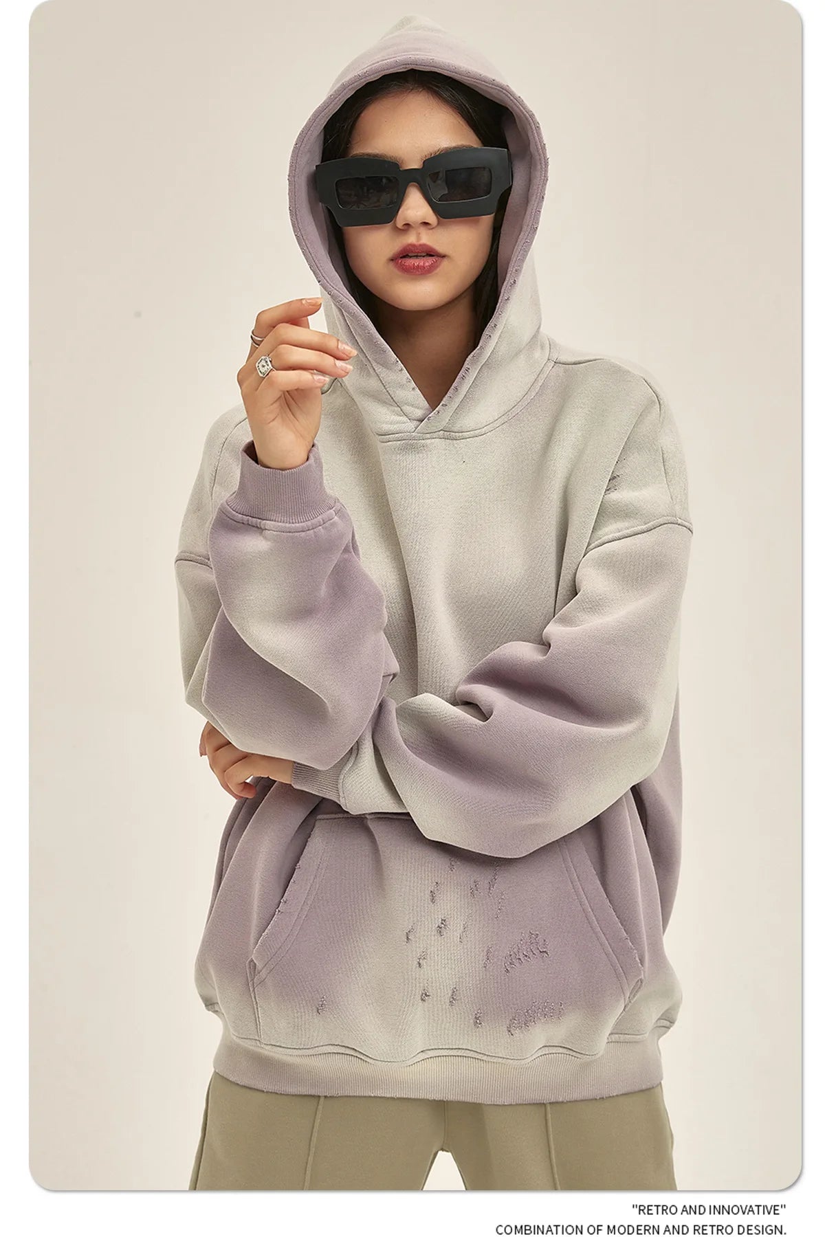Custom LOGO2024 autumn winter men's women's new 360G cotton polyester spray horse washing water edging tide brand hooded sweater